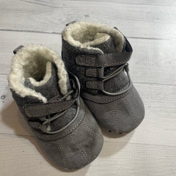 Stride rite infant soft sole grey boots 6-12 months - Picture 1 of 5